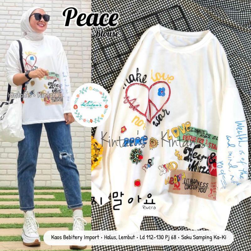PEACE JUMBO  - BAHAN BABYTERRY IMPORT