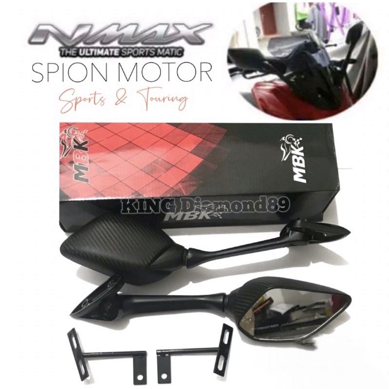 Spion R25 Tangkai Panjang Merk MBK Universal R25/R15/Nmax/Pcx/Xmax/LexiI &amp; Motor Lain Nya KING