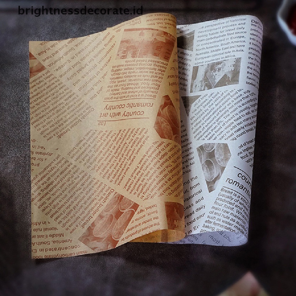 [Birth] 30lembar Kertas Lilin Anti Minyak Roti Sandwich Burger Fries Wrapping Paper [ID]