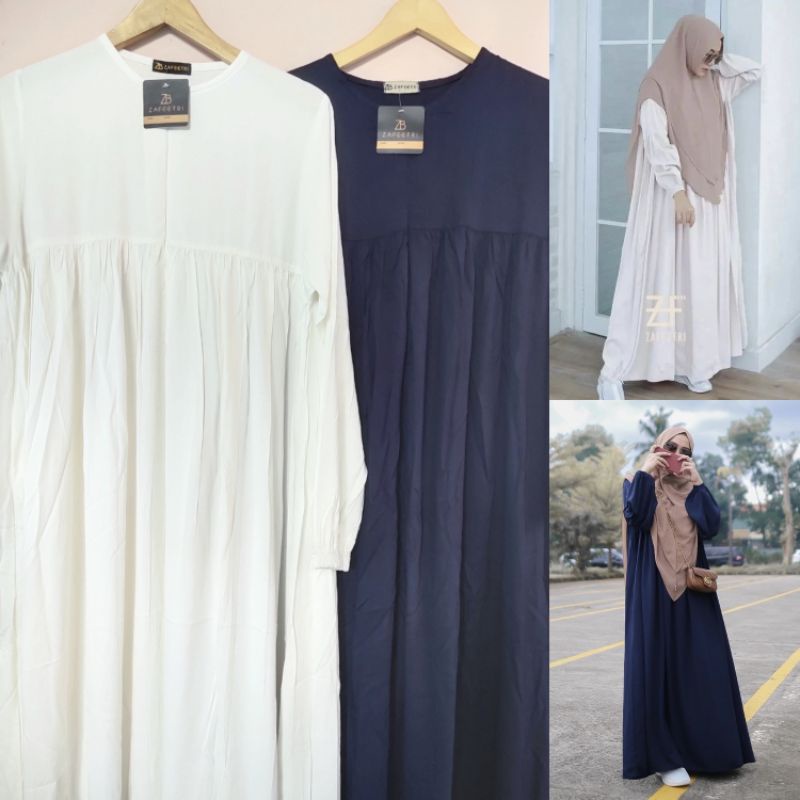 Zafeetri Basic Navy dan Broken White (tanpa jilbab)