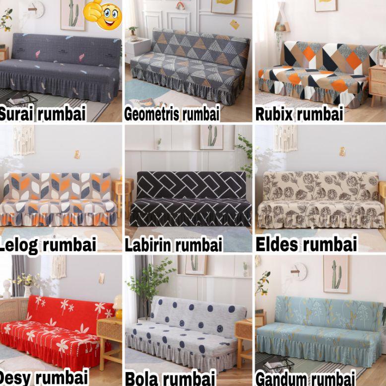 Cover sofa bed INFORMA,GOTHAM,IVARO elastis Sarung RUMBAI penutup sofa bed VVHDO8646