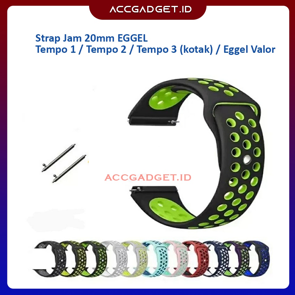 Tali Strap Jam 20mm EGGEL Tempo 1 / Tempo 2 / Tempo 3 (kotak) / Eggel Valor - Nk20 Strap