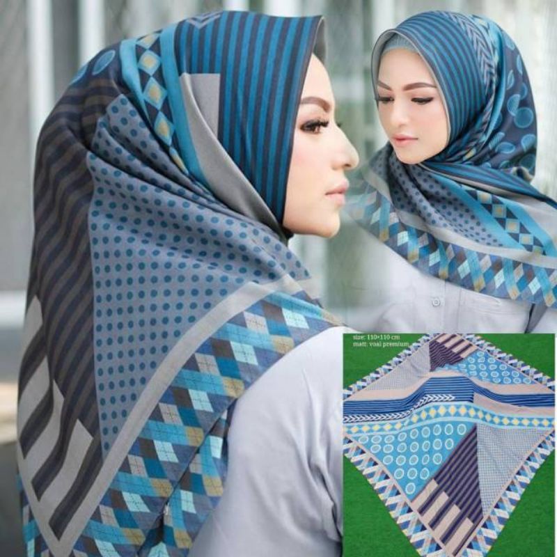 PROMO/NABILA/JILBAB VOAL PREMIUM/GROSIR HIJAB/HIJAB SEGI EMPAT/VOAL MOTIF PREMIUM/HIJAB SEGI EMPAT NABILA BIRU LC