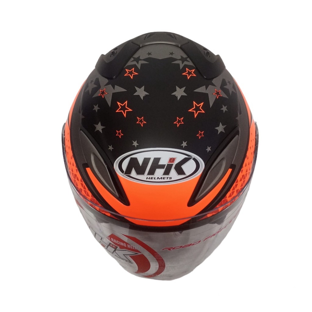 HELM NHK R6 STARLITE GREY ORANGE DOFF NHK R-6 MOTIF STARLITE GREY ORG DOFF