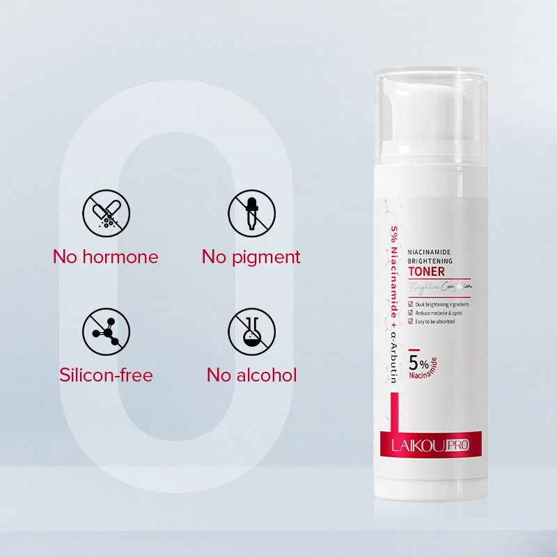LAIKOU Pro 5% Niacinamide Brightening Toner Mencerahkan Melanin Bintik-bintik 50ml Melembapkan