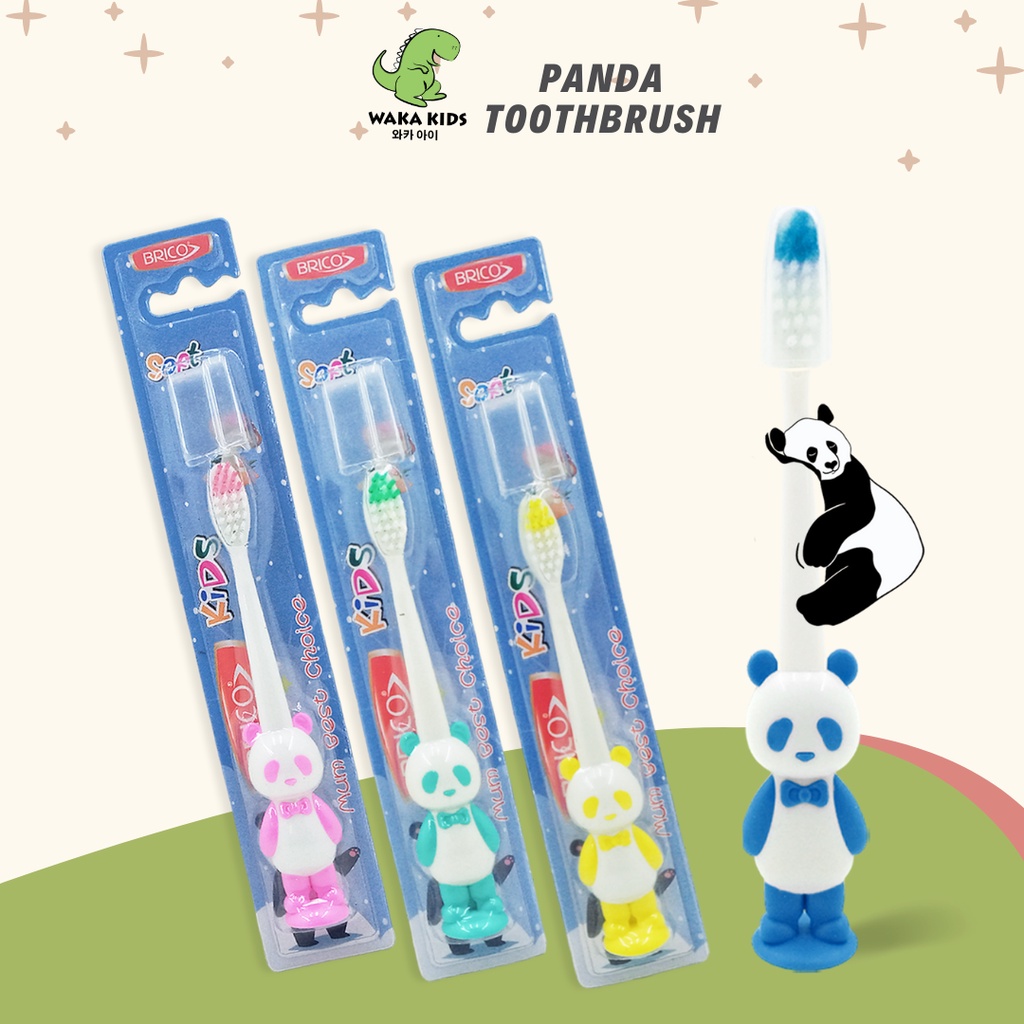 Wakakids Sikat Gigi Anak Gusi Sensitif Karakter Lucu Panda Kids Toothbrush Venhs