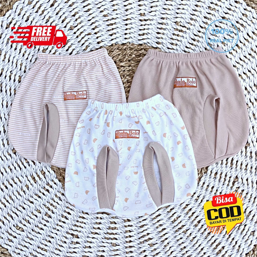 SALE 7.7 Serian Coklat Susu - 3 pcs Celana Pop Bayi Baru Lahir 0 - 3 Bulan Coklat Susu merk SNI Bolo - Bolo