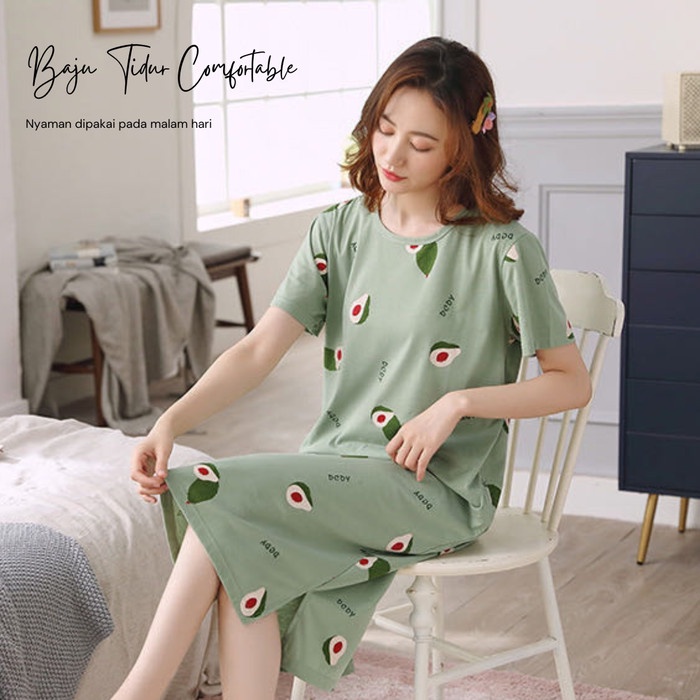 Daster Wanita Piyama Baju Tidur setelan Wanita Dewasa Motif Import