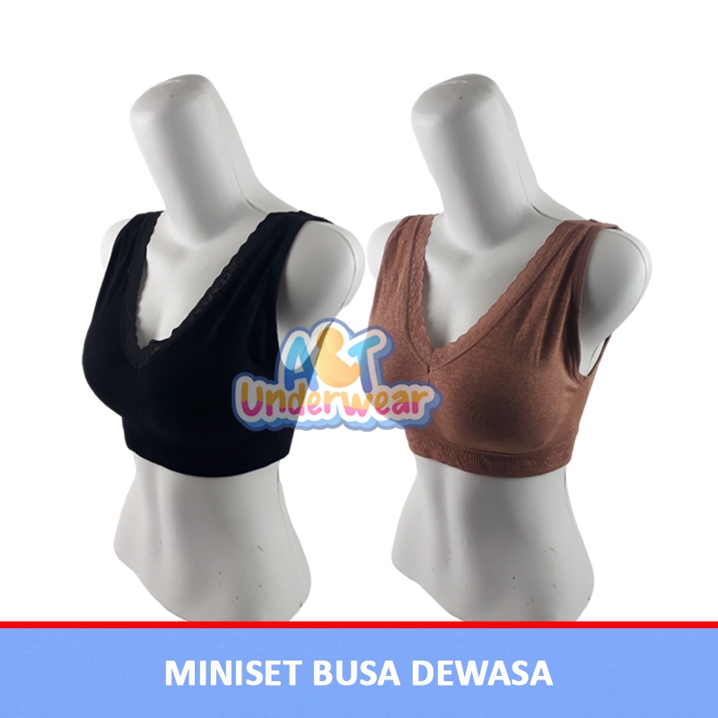 AT383-Miniset Busa Dewasa/Bra Miniset Tali Lebar Busa/Miniset Polos