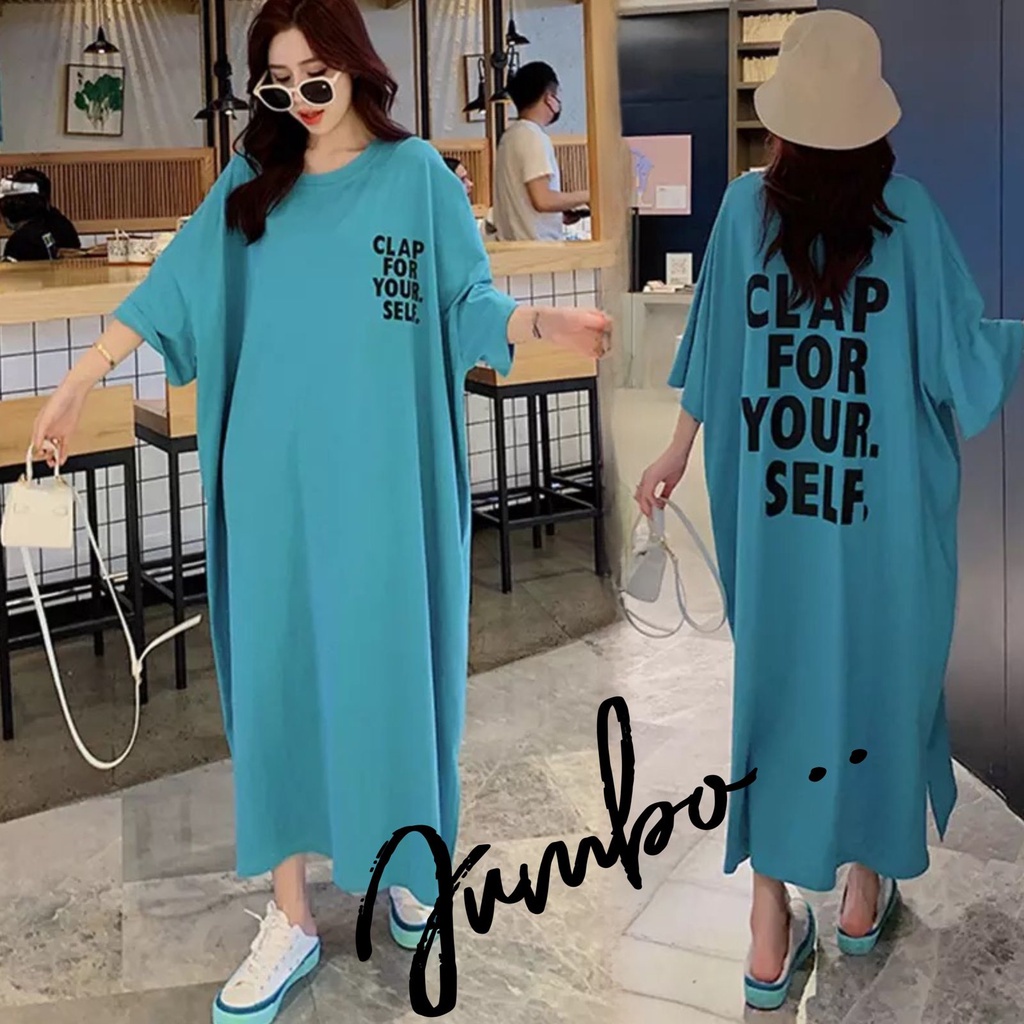 VS GG - long dress JUMBO wanita CLAP FOR YOUR SELF - konveksi murah tanah abang
