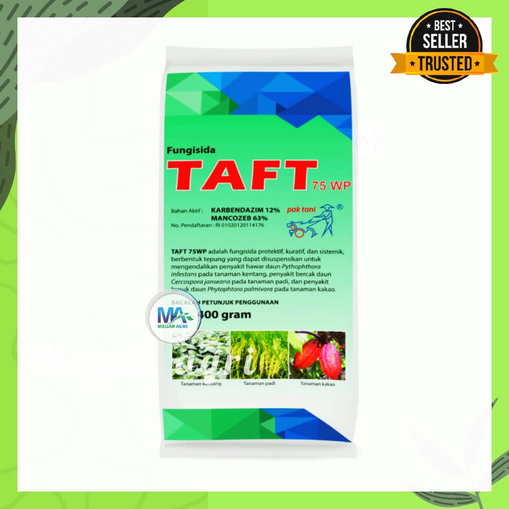 FUNGISIDA TAFT 400GR Karbendazim 12% + Mankozeb 63% AMPUH BASMI PENYAKIT