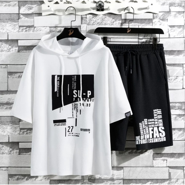 BISA COD-STELAN HARAJUKU/SWEATER HOODIE PENDEK DAN CELANA PENDEK/SETCEL PRIA DAN WANITA BISA PAKAI