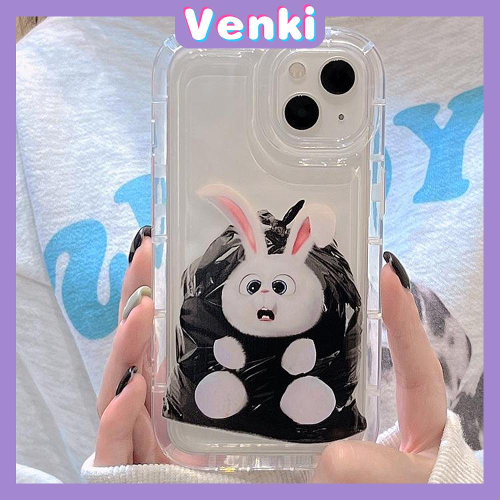 Case For iPhone 14 Pro Max TPU Soft Jelly Airbag Clear Case Cute Cartoon Rabbit Camera Protection Shockproof For iPhone 14 13 12 11 Plus Pro Max 7 Plus X XR