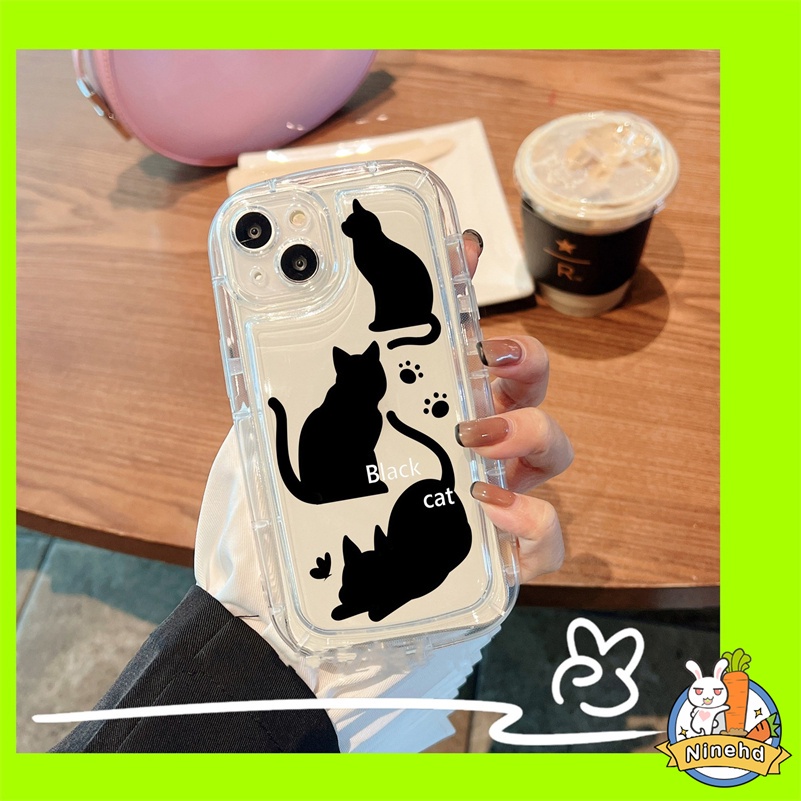 Soft Case Silikon Transparan Motif Kucing Untuk iPhone 14 13 12 11 Pro Max X Xr Xs Max 8 7 6 6s Plus SE 2020