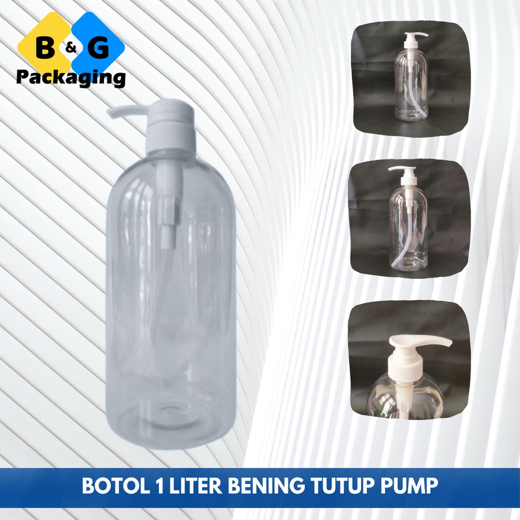 BOTOL 1000ML PUMP BENING NATURAL / BOTOL PUMP 1L CLEAR BENING BOTOL ISI ULANG SABUN
