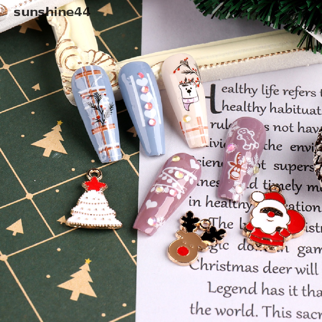 Sunshine 3D Stiker Kuku Natal Xmas Snowflakes Perekat Decals Nail Art Dekorasi.