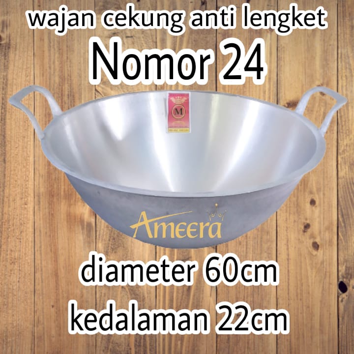 Wajan cekung no 24 /wok pan Cekung paling laris wajan anti lengket katel jumbo besar no 24 ameera