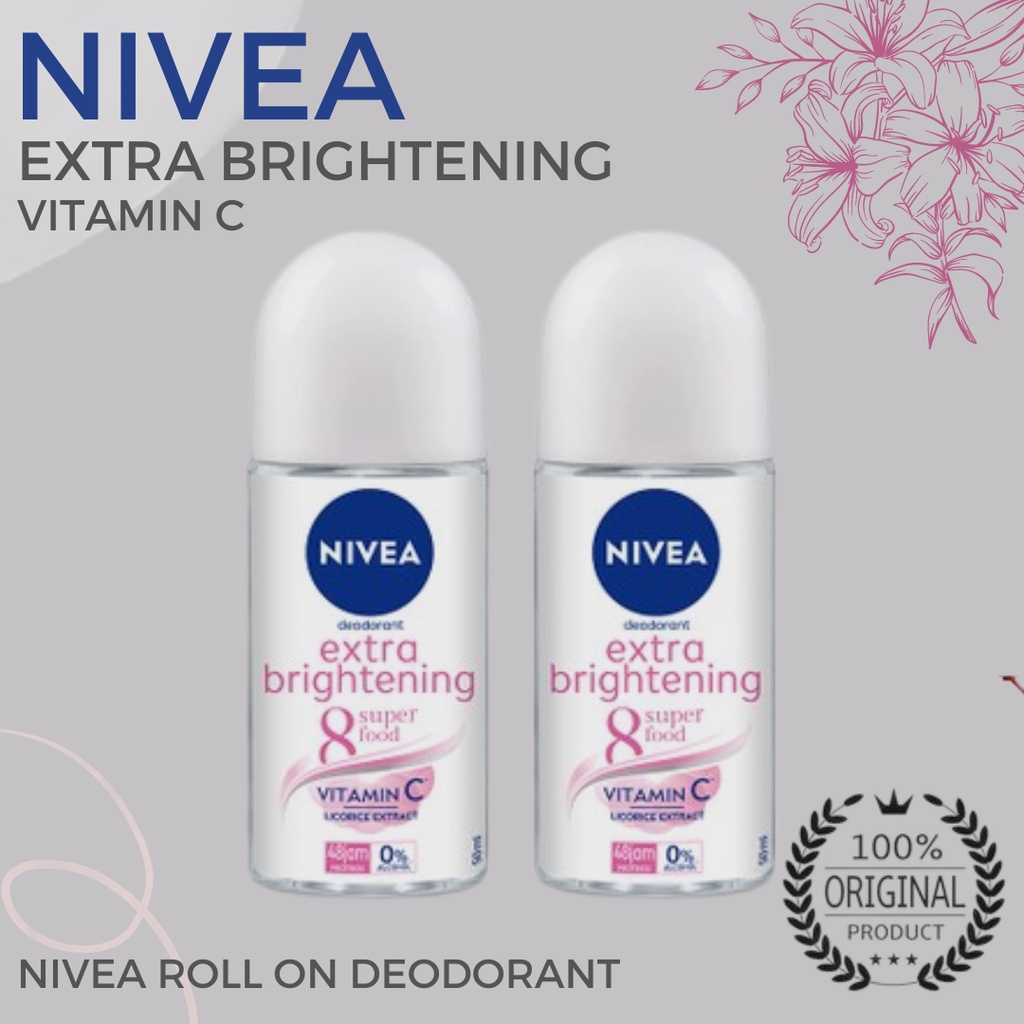 NIVEA EXTRA BRIGHTENING 8 SUPERFOOD &amp; HIJAB DEODORANT ROLL ON 50 ml
