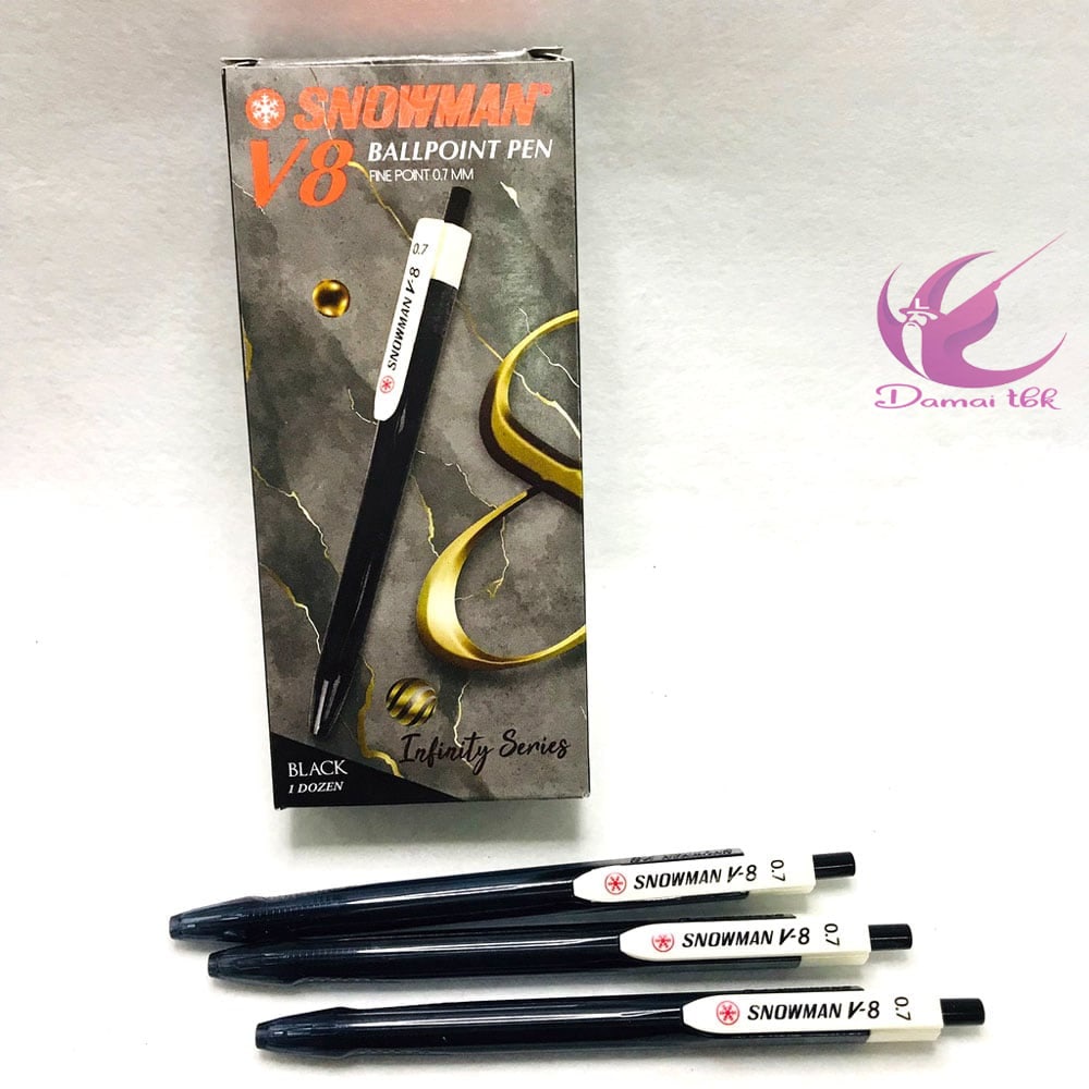 

Bolpoint / Pulpen / Bolpen Snowman V8 Hitam