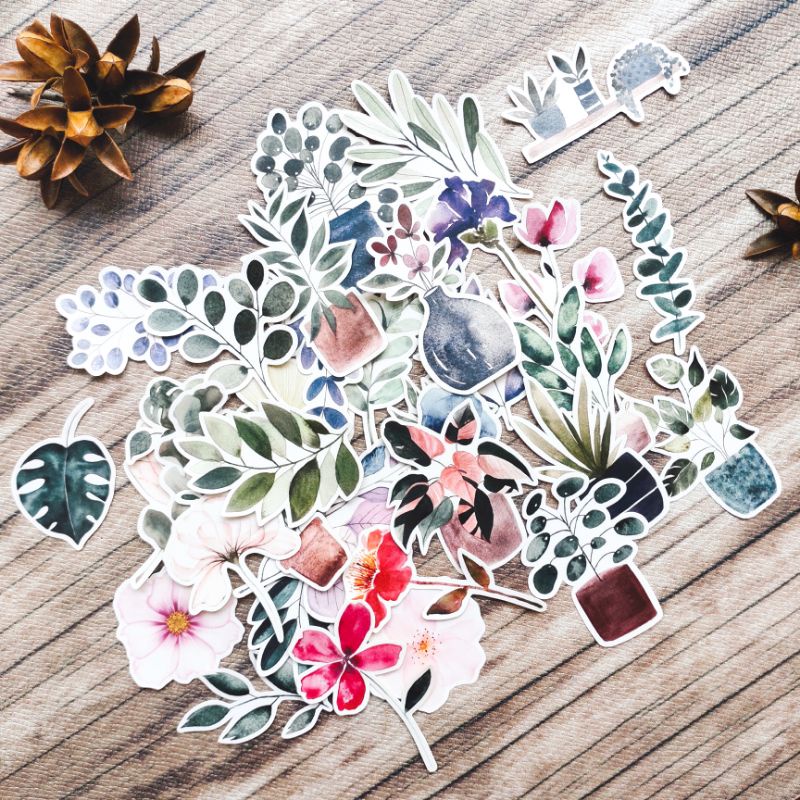 

Love Plants Watercolor Sticker for Planner/Jurnal/Notebook/Tinggal Tempel