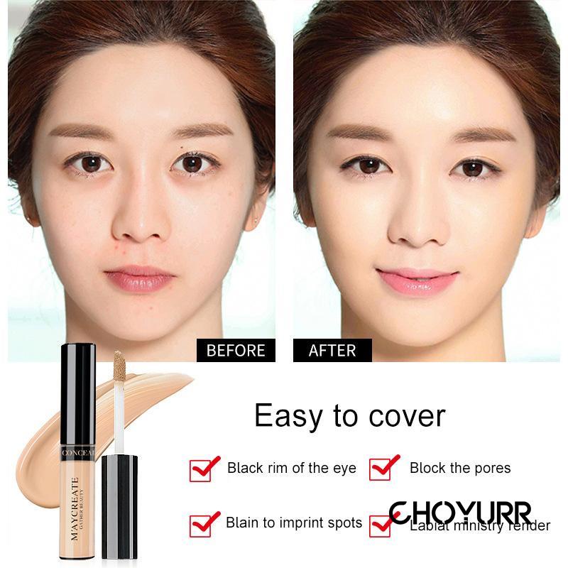 【COD】Cream Concealer Waterproof Full Cover Pores Dark Circles Oil-control Concealer Natural Color Lightweight Fit-CH