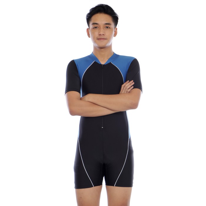 BAJU RENANG DIVING POLOS LENGAN PENDEK ( UNISEX) NB009