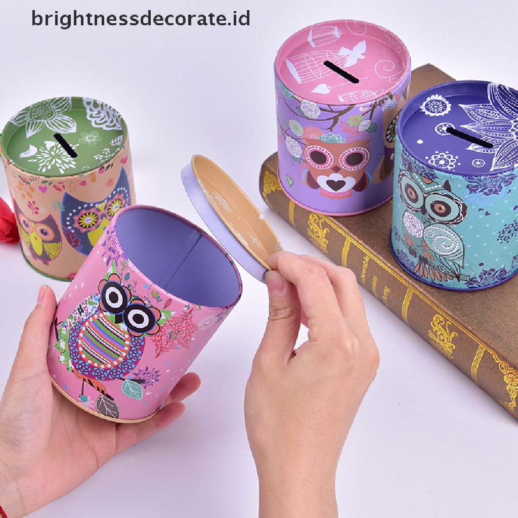 [Birth] Owl Celengan Tinplate Celengan Hadiah Anak Kid Gift Kotak Uang [ID]