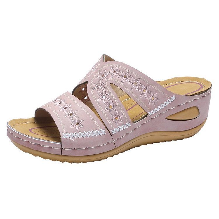 Sendal Wedges Fuji Perempuan Cewek Aesthetic Soft Slip On Flip Flop Cantik Bagus Lembut Comfort Fashion Terbaru Import AMB