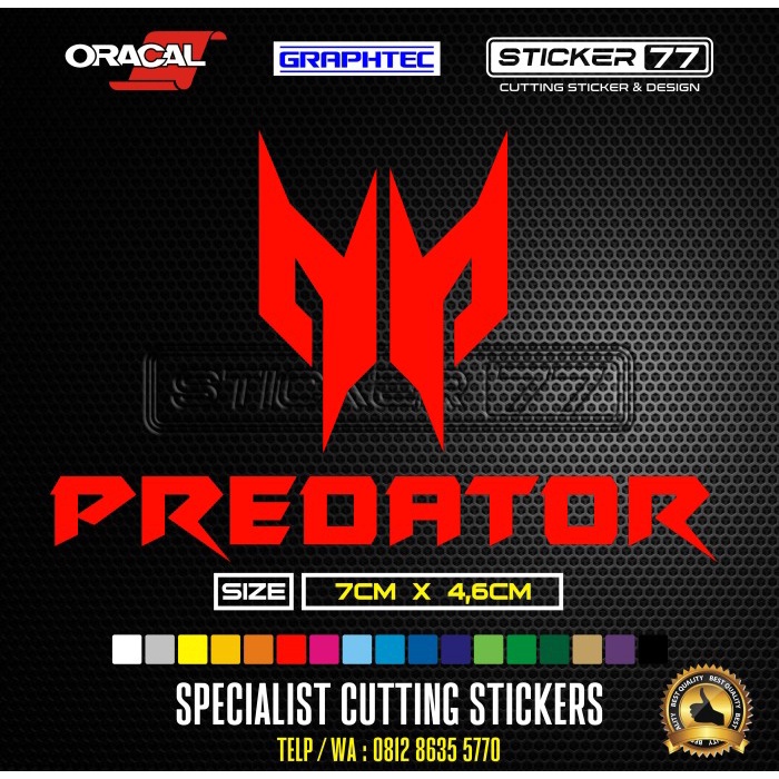 Produk Terbaru Cutting Sticker Acer Predator Logo 7X4,6Cm Stiker Mobil Motor Laptop