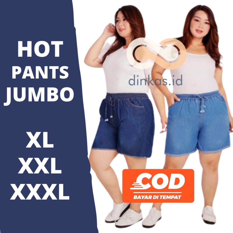 Celana Pendek Hot Pants Jeans Jumbo Murah / Hot Pants Wanita Super Jumbo Celana Pendek Denim Wanita