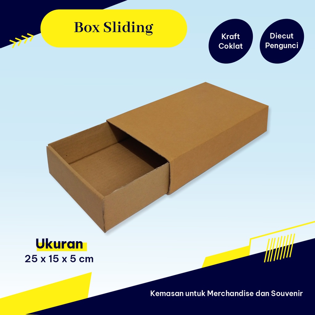 

Box Slidding 25 x 15 x 5 cm - Bisa Custom Ukuran dan Sablon
