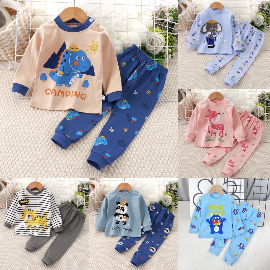 1234OS - SETELAN PIYAMA ANAK BAJU TIDUR ANAK LAKI LAKI PEREMPUAN IMPORT.