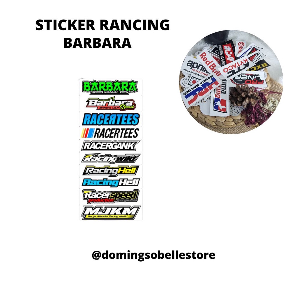 Stiker Herex Stiker Motor Racing Isi 30 / STIKER RACING START SPEED / STICKER RACING HELL BARBARA / 