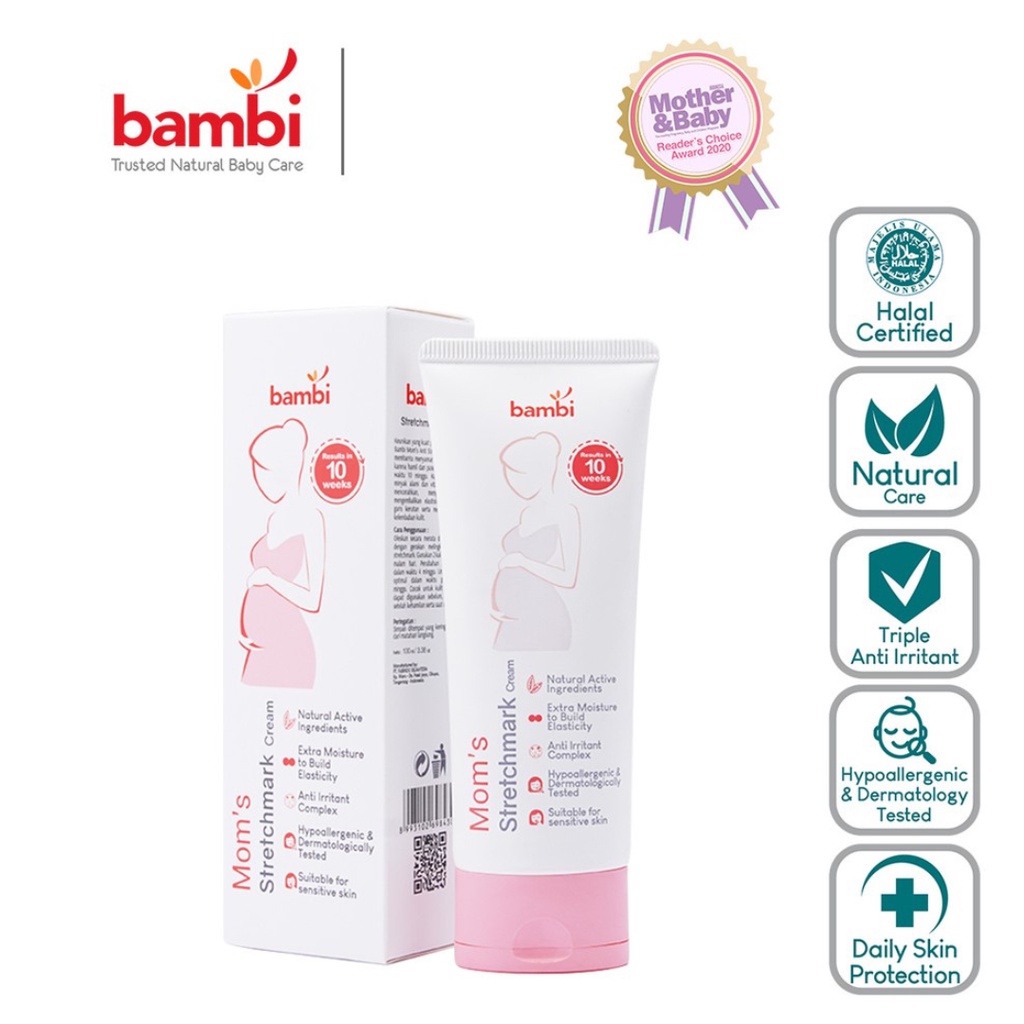 Bambi Baby Mom's Stretchmark Cream 100ml | Cream Memudarkan Strechmark