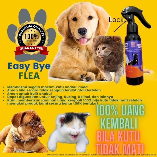 Easy Bye Flea 100ml obat semprot kutu kucing obat semprot kutu anjing obat kutu kucing obat kutu