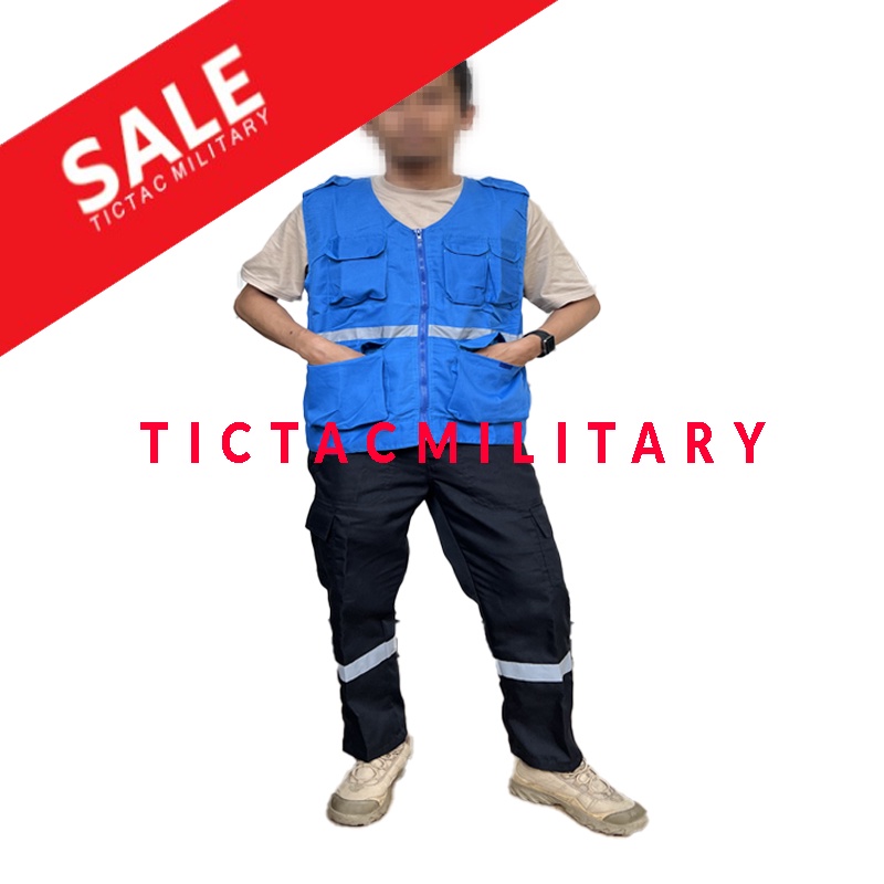 AGEN ROMPI SAFETY K3 - ROMPI KERJA PROYEK - ROMPI LAPANGAN BAHAN DRILL- ROMPI VEST KOMBINASI TERLARI