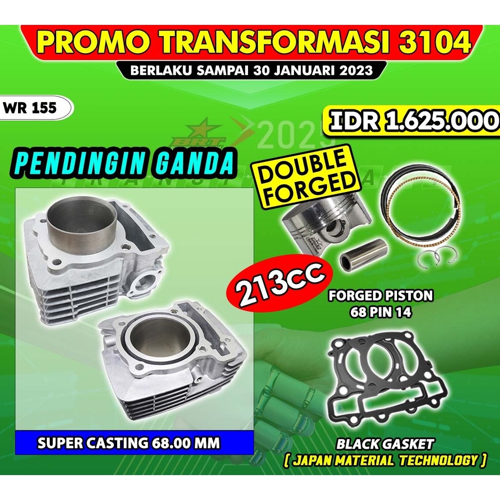 BLOK BORE UP BRT 66 MM NMAX VIXION R VVA WR 155 WR155 DOUBLE COOLER