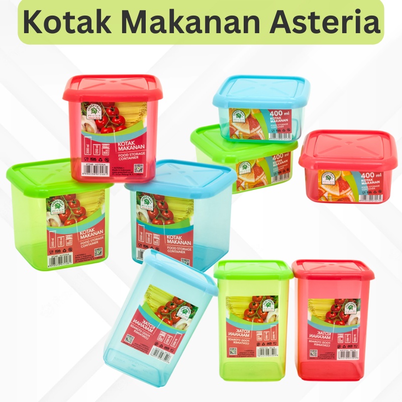 Kotak Makanan Asteria - Toples Makanan Ukuran 400ml - 800ml - 1200ml