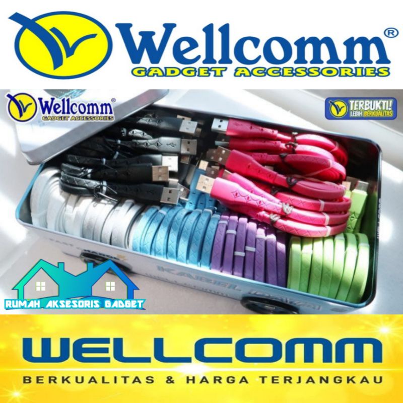 Kabel data WELLCOMM Type-C Tipe C Bis mobil fast charging 3A welcome termurah