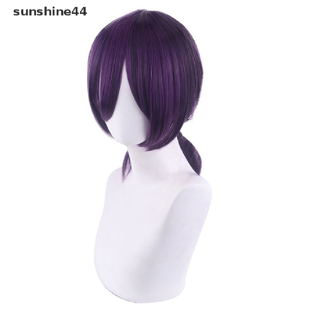 Sunshine Chain Man Reze Cosplay Wig Ungu Ponytail Rambut Sintetis Wig Cosplay Props.