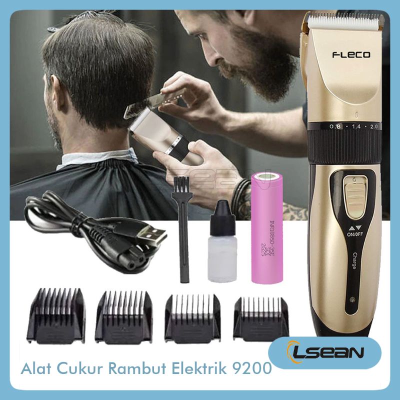 SET ALAT MESIN CUKUR RAMBUT BARBER ELEKTRIK PROFESSIONAL HAIR CLIPPER TRIMMER CORDLESS 9200