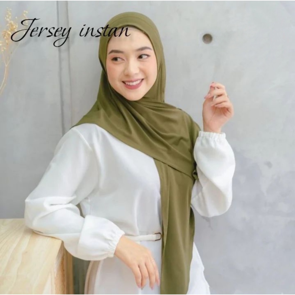 Jilbab / Hijab Segitiga Malay Pet Instan Jersey / Hijab Jersey premium / kerudung Ped Segi tiga segi3 3