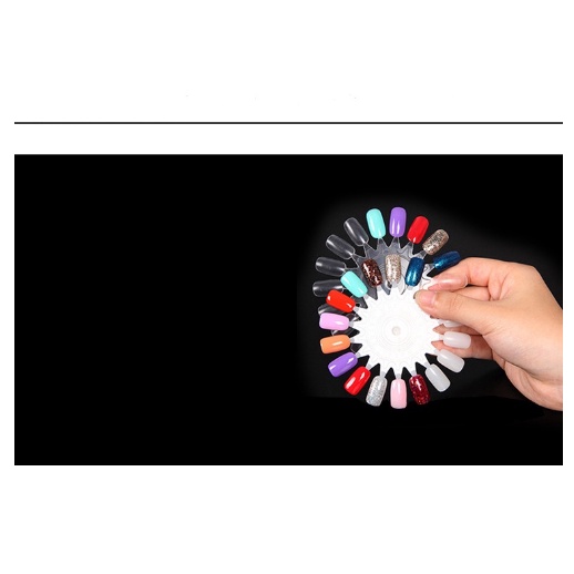 KMN 20 Slot Nail Display Color Chart Wheel Display Warna Kuku Kutek Oval Palette Ring Tip Nail Art