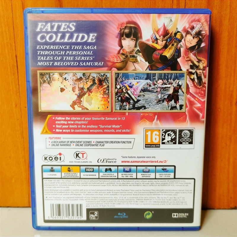 Samurai Warriors 4 PS4 Samurai Warriors 4 - II 2 Playstation PS 4 5 CD BD Game Games Samurai warrior warior wariors wariorr basara dynasty original asli game petualangan seru anak ori blue-ray disc ps4 ps5 samuraiwarriors iv 4 3 5 v vi iii perang
