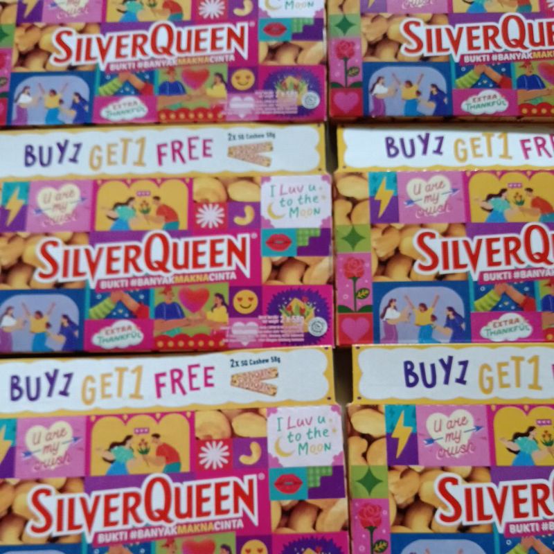 Silverqueen edisi Valentine (2x58 gr) free custom ucapan