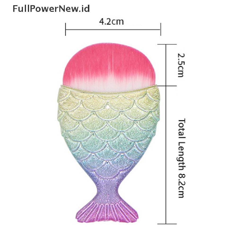 Power Sikat Foundation Bentuk Ekor Ikan Alat Sikat Pembersih Kuku Menghapus Sikat Debu ID