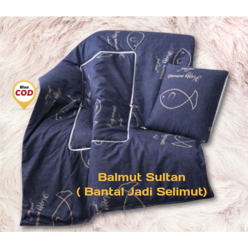 Balmut Sultan Bedcover Bantal Jadi Selimut Jumbo Lembut Ukuran 120cm x 150cm Bedkoper Serbaguna