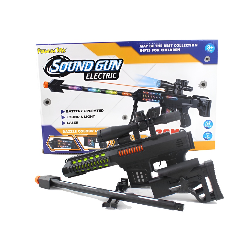 Sound Gun Electric | Suara Cahaya Dan Laser | Mainan Anak Laki Laki Tembak Tembakan Bunyi | Kado Ulang Tahun Anak Laki Laki