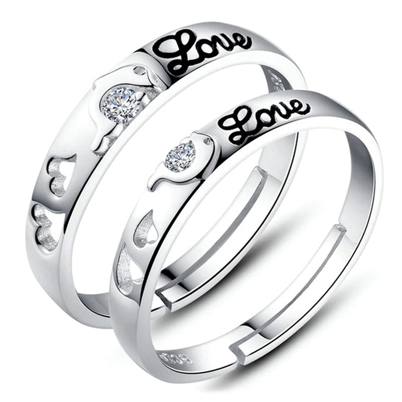 2pcs/set Zirkon Jantung Yang Serasi Pasangan Cincin Cinta Selamanya Tak Berujung Pernikahan Cincin Untuk Wanita Pria Pesona Perhiasan Hari Valentine