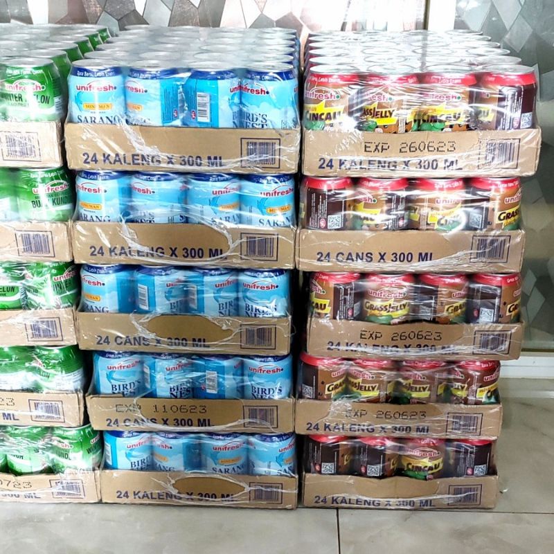 

Teh Bunga / Kundur / Cincau / Sarang Walet Kaleng Unifresh 300 ml isi 24 pcs Khusus Gojek / Grab